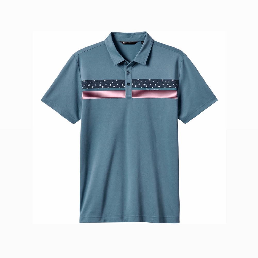 TravisMathew Men's Good Good Patriot Polo